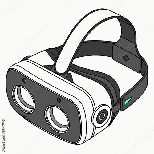 Virtual Reality VR Headset and Advanced Technology Illustration