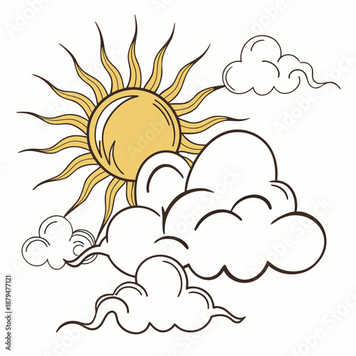 Weather Forecast Sun and Cloud Meteorology Concept Illustration