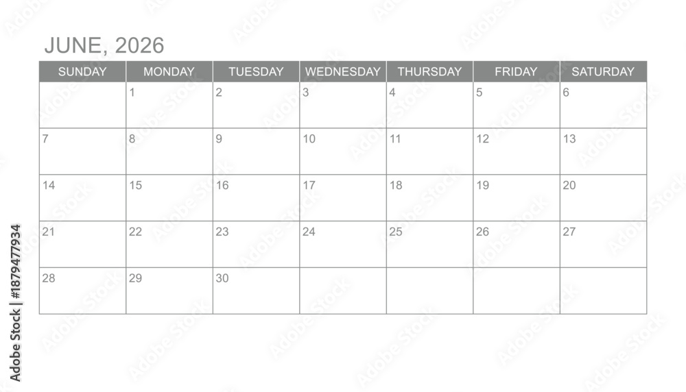 Φωτογραφία Classic monthly calendar for 2026