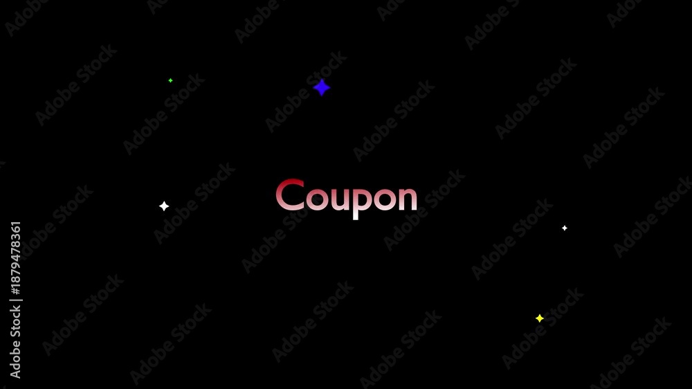 custom made wallpaper toronto digitalCoupon Text with Sparkling Star Animation.