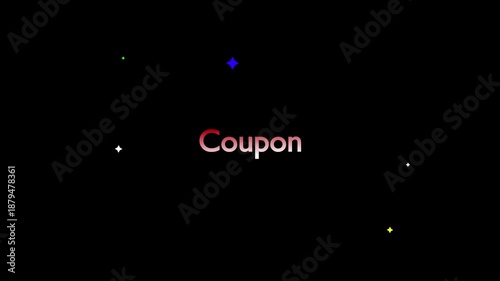 Wallpaper Mural Coupon Text with Sparkling Star Animation. Torontodigital.ca