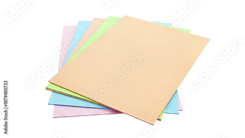 Stack of Pastel Colored Paper Sheets