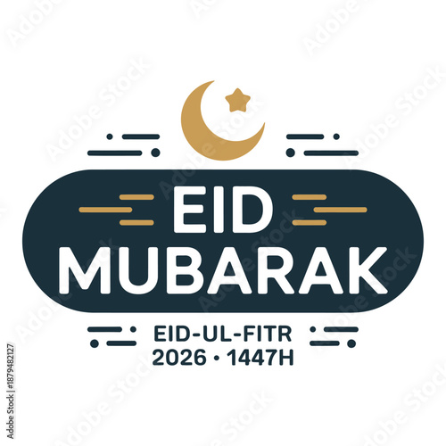Eid mubarak greeting card design for eid ul fitr 2026 celebrations