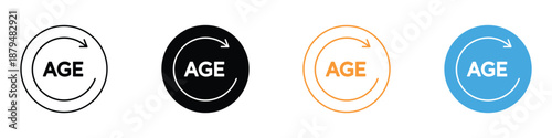 Age icon vector. verification, renewal, and restriction symbol. vector illustration.
