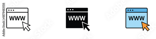 Internet Browser icon vector. Accessing the world wide web symbol. vector illustration.