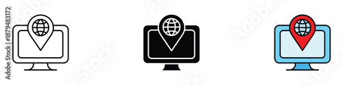 IP icon vector. worldwide internet and network access symbol. vector illustration.