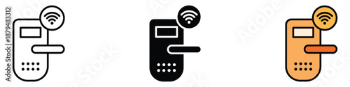 Smart lock icon vector. wireless connectivity, modern security systems symbol. vector illustration.