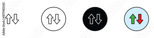 Up and down arrows icon vector. data transfer, sort, network indicators symbol. vector illustration.