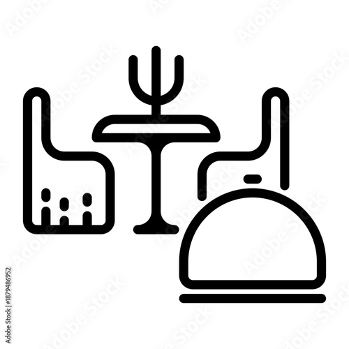 dining room icon, line icon style