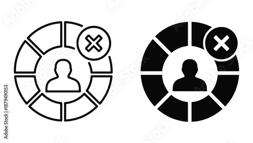 User profile deletion icon set