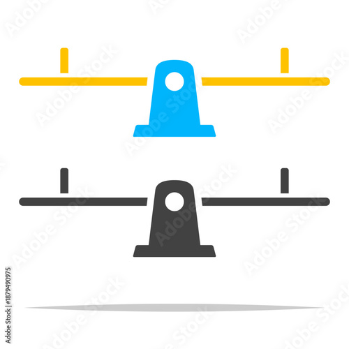 Balance seesaw icon transparent vector isolated illustration