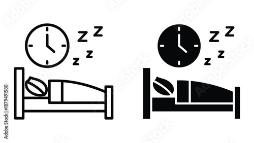 Person sleeping peacefully in bed with clock