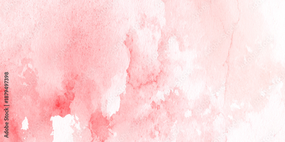 Fototapeta premium Soft pink watercolor background with white and red hues blended together in an abstract artistic style