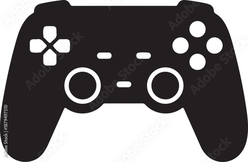 Game controller silhouette, game controller icon, video game controller silhouette, game controller silhouette on the white background