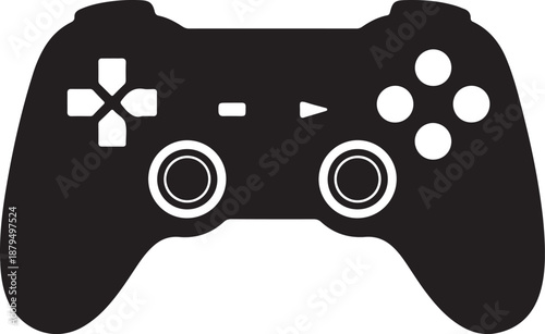 Game controller silhouette, game controller icon, video game controller silhouette, game controller silhouette on the white background