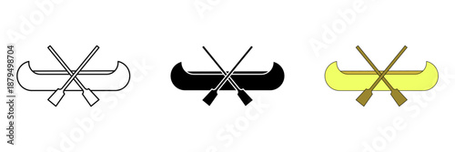 boat kayak Set icon simple, vector illustration on white background