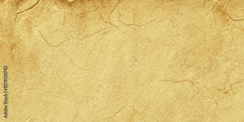 A close up view of aged textured parchment paper with subtle variations in golden brown tones creates a vintage feel