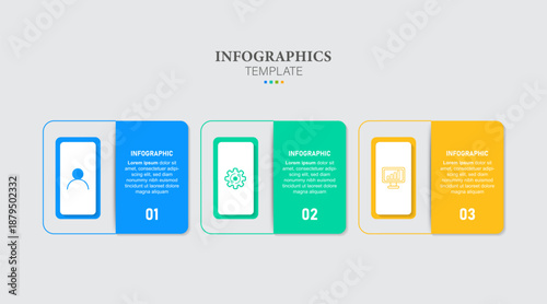 Creative concept for infographic with 3 steps, options, parts or processes. Business data visualization