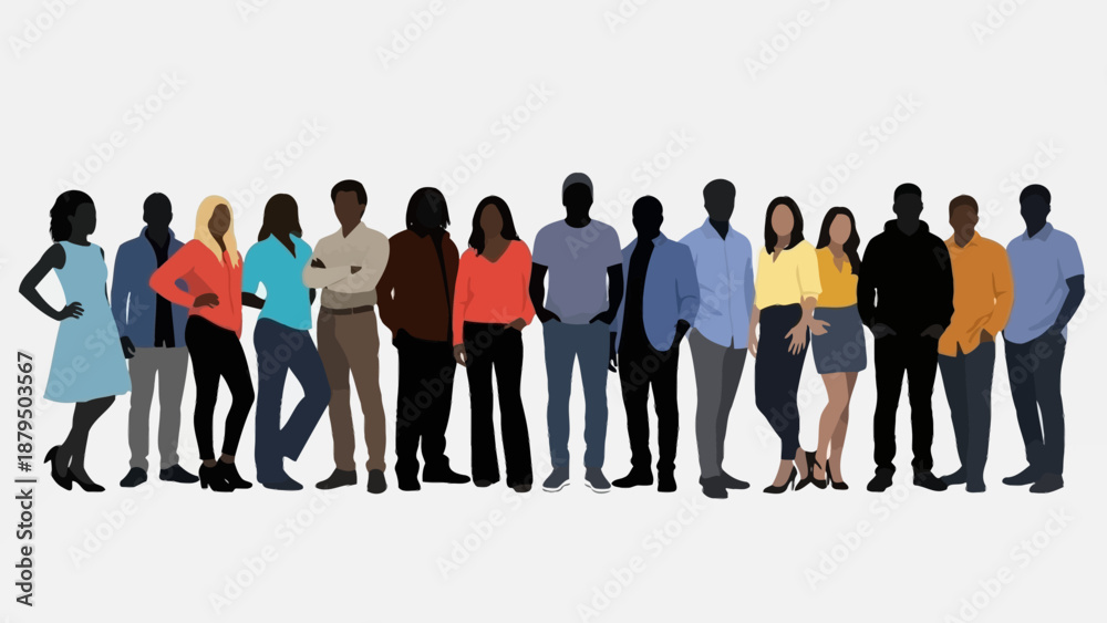 © Nira - Diverse Group of People Standing Together Confidently, Representing Unity and Collaboration