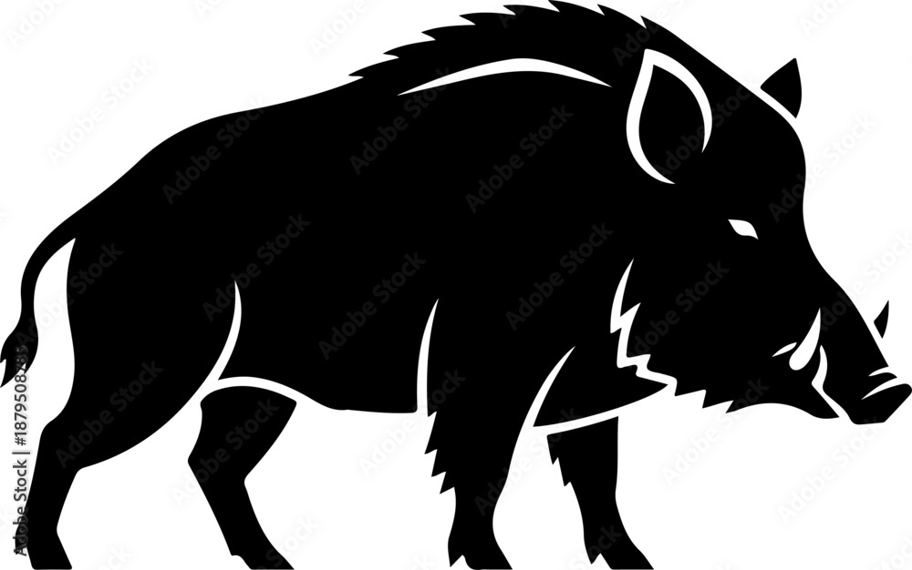 Obraz premium Boar silhouette vector illustration