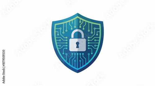 Digital security shield icon representing robust data protection, network safety, and online privacy measures in the modern technological landscape