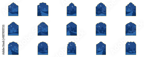 Islamic Mosque Night Illustration