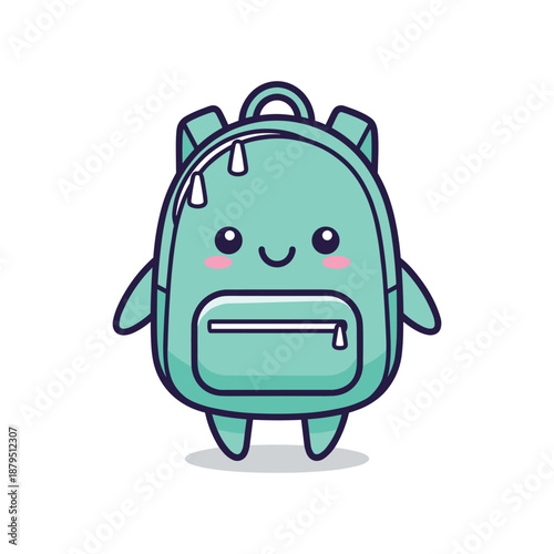 Adorable Cartoon Backpack Character with Sweet Expression