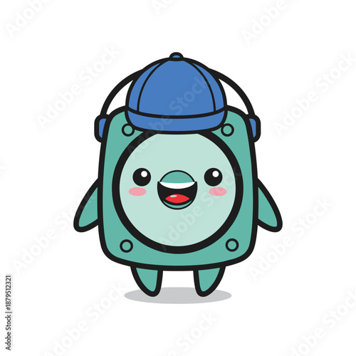 Cartoon Character Wearing Headphones and Baseball Cap