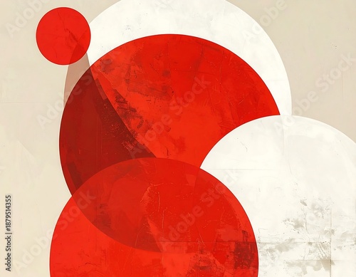 Overlapping red circles illustration for Wear Red Day on a neutral background from a straightforward viewpoint