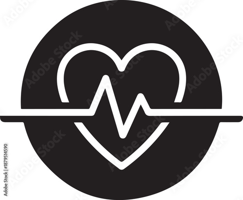 Heart Rate ECG Solid Icon