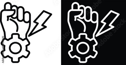 empowerment Two-tone version in black and white background