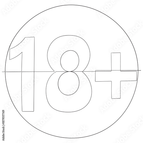 . One continuous line of coming-of-age pattern. Vector illustration. Linear design of adulthood vector.