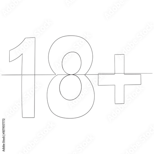 . One continuous line of coming-of-age pattern. Vector illustration. Linear design of adulthood vector.