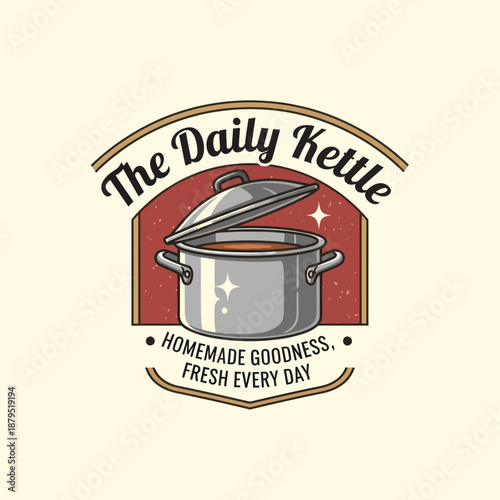 Silver Kettle with Lid and Handles.