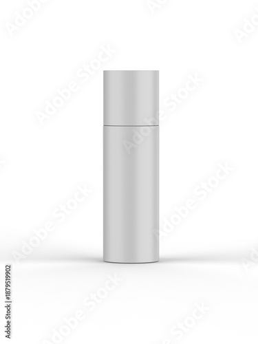 Billede på lærred Blank white spray bottle mockup, front view, 3d rendering