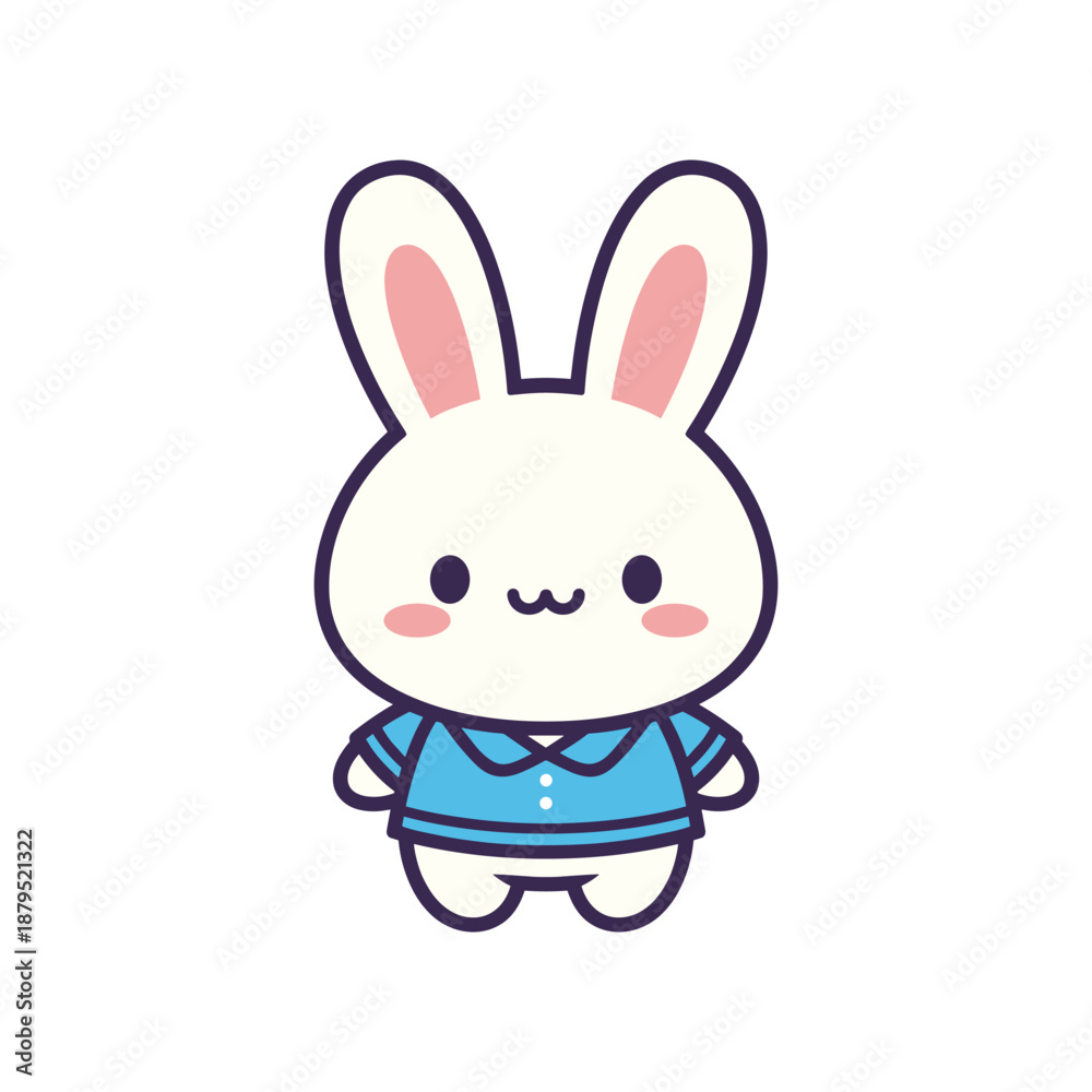 Obraz premium Adorable Cartoon Bunny Vector Illustration