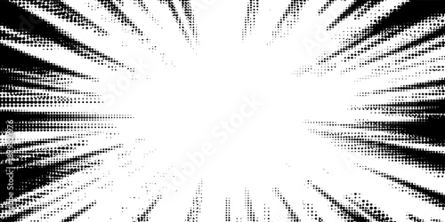 Comic speed lines background. Cartoon book explosion background. Superhero radial line pattern frame. Manga or anime sunburst wallpaper. Vector impact backdrop. Pop art flash beams or rays effect