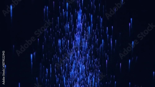 Blue light streaks falling against a dark background with a cinematic lighting effect conveying a dynamic and energetic mood.