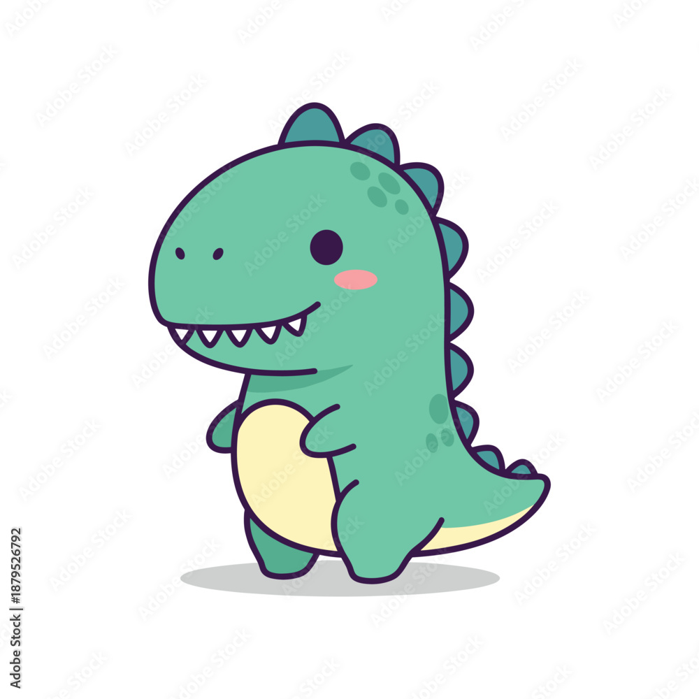 Fototapeta premium Adorable Cartoon Dinosaur Character Illustration