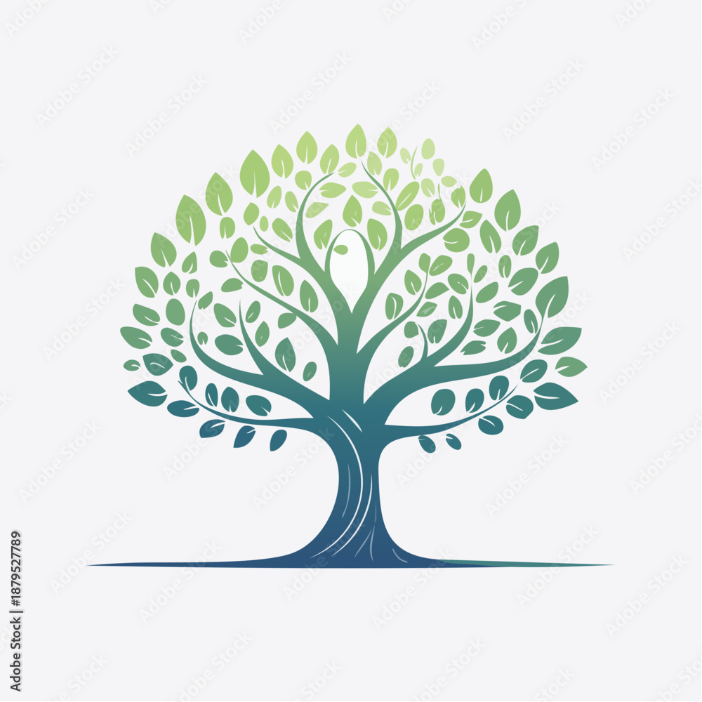 Obraz premium A clean and modern vector illustration of a tree with smooth shapes and balanced proportions