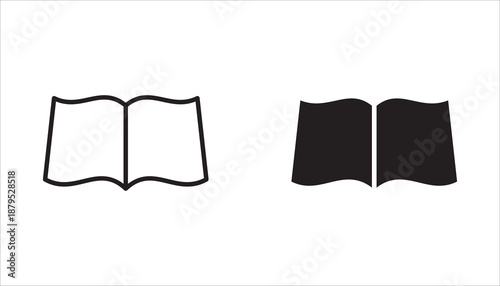 Vector illustration of a set of book icons on a white background. Isolated on a transparent background. Collection of literary book icons. Textbook icons.