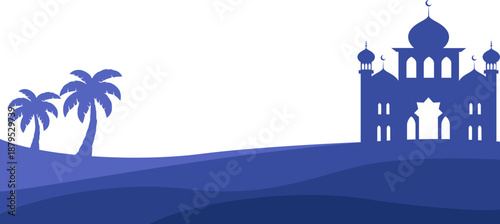 Islamic Mosque Desert Silhouette