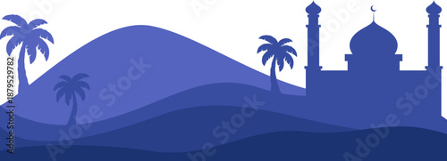 Islamic Mosque Desert Landscape