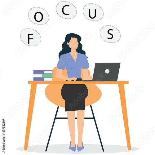 Focused work on laptop