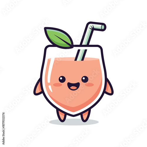 Cartoon Character Enjoying Refreshing Drink