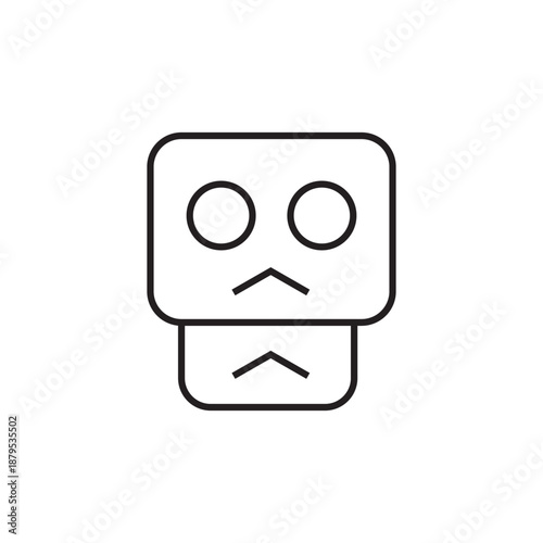 Robot Face Icon Outline Vector Editable Line AI Illustration EPS