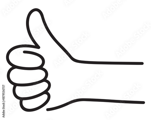 Black Hand Giving Thumbs Up on White Background