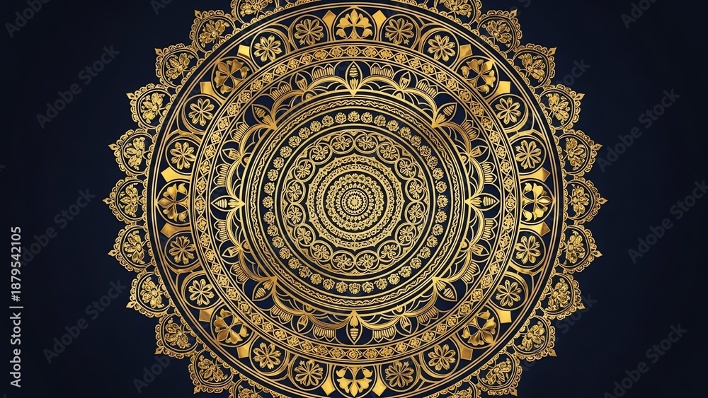 Fototapeta premium Gold mandala with intricate circular design