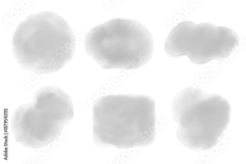 Fotografie 灰色の水彩風にじみイラストセット