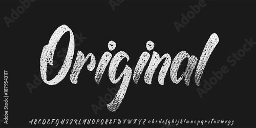 Hand drawn brush vector font. Rough and rough textured alphabet with uppercase and lowercase. expressive typography.